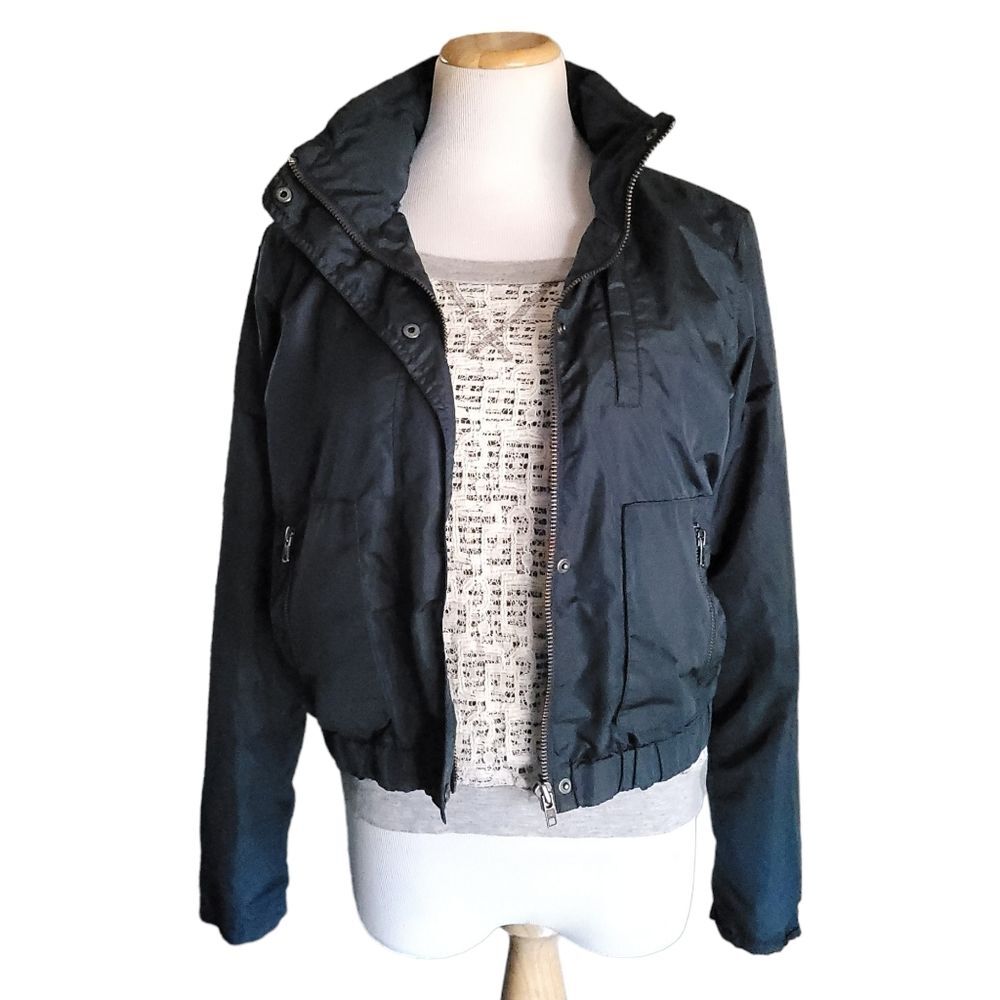 Athleta Military Bomber Windbreaker Hooded Blue Jacket Size X Small - Picture 5 of 16